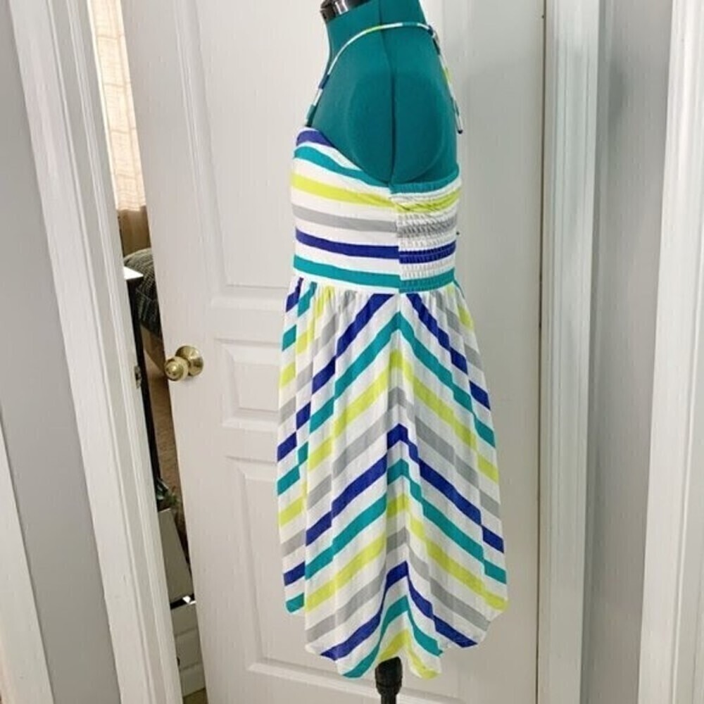 American Eagle NWT Tube Halter Chevron Summer Beach Casual Print Dress - Picture 7 of 10